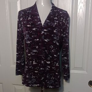 Calvin Klein Women's Abstract Purple Blouse